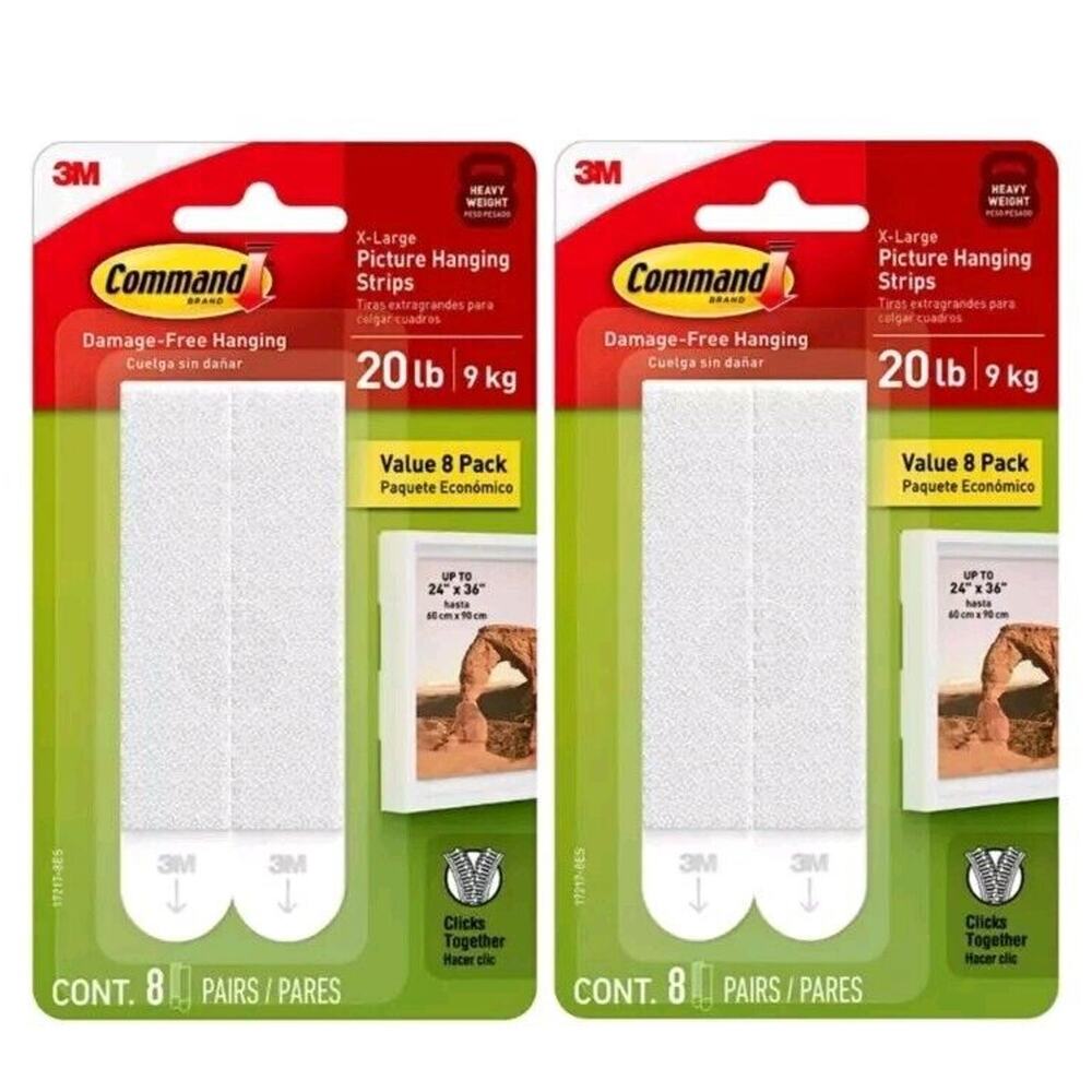Command 20 Lb XL Heavyweight Picture Hanging Strips, Damage Free Hanging 2 Pack